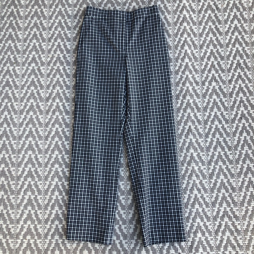 JCrew straight leg pant in check size 2
